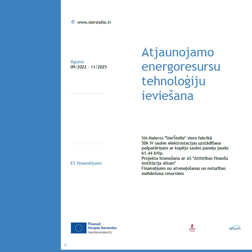 Atjaunojamo energoresursu tehnoloģiju ieviešana